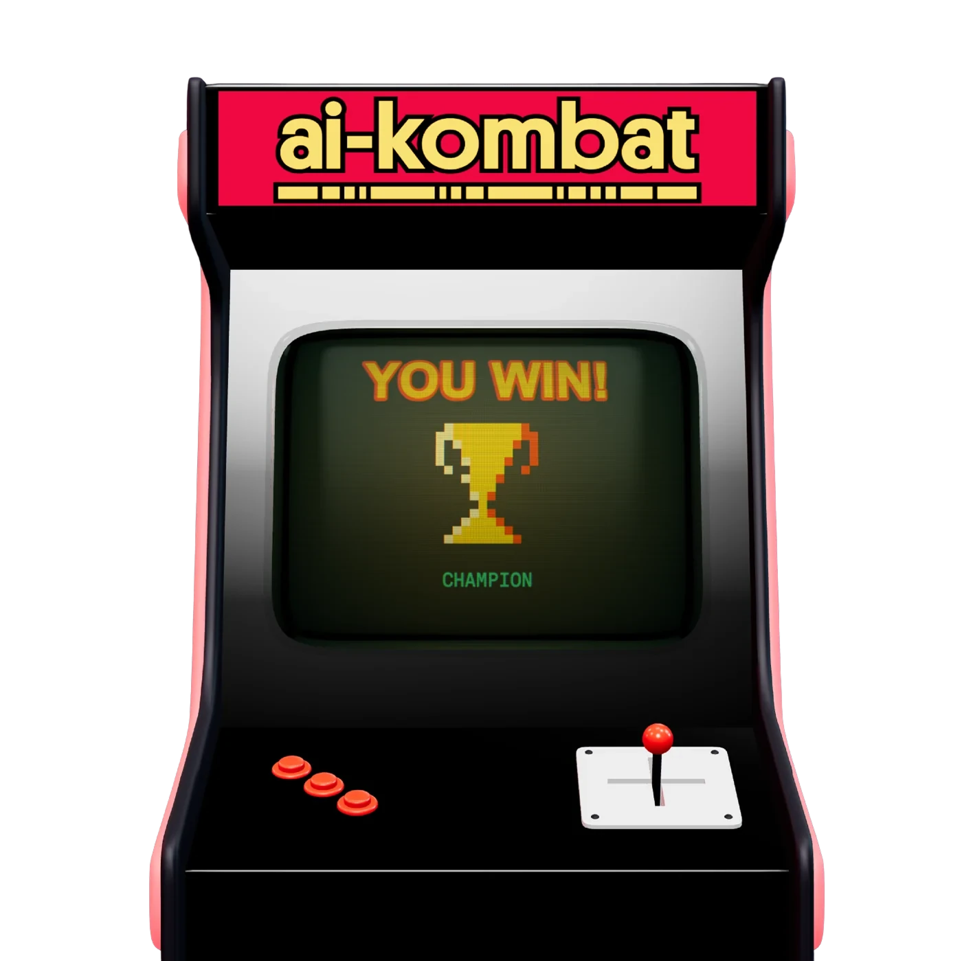 Arcade cabinet showing YOU WIN